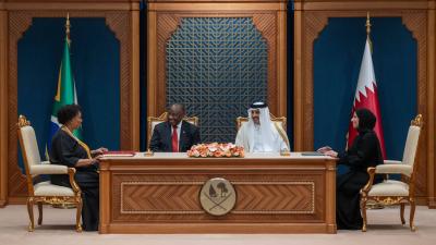 Qatar's Emir and South African President Discuss Gaza Situation