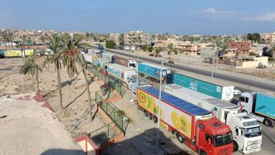 Aid Convoys Enter Gaza Strip via Rafah Crossing