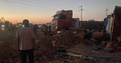 Speeding Truck Plows Through Vegetable Market in Kirkuk