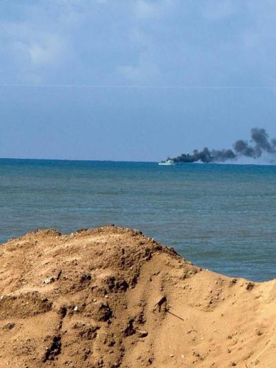 Fire Engulfs Israeli Navy Ship