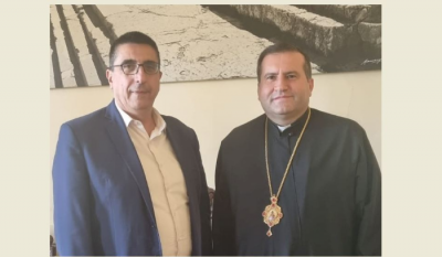 Hajar Discussed Living and Humanitarian Issues with Bishop Daher