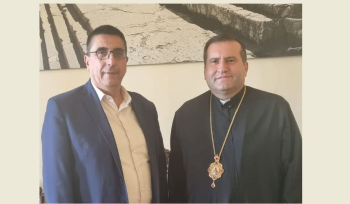 Hajar Discussed Living and Humanitarian Issues with Bishop Daher