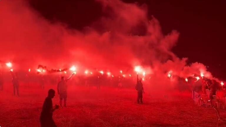Protesters Carry Torches Near Resort Where Netanyahu Is Vacationing