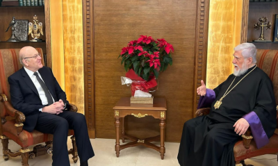 Title: Mikati Visits Armenian Catholicos to Extend Christmas Greetings