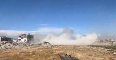 Title: Israeli Soldier Documents Demolition of Residential Building in Gaza (Video)