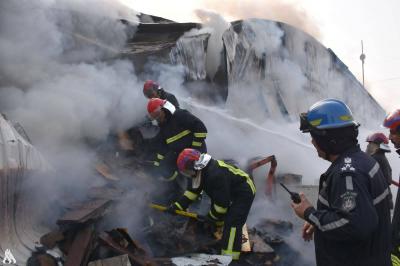 Title: Fire in 7 Commercial Warehouses in Iraq