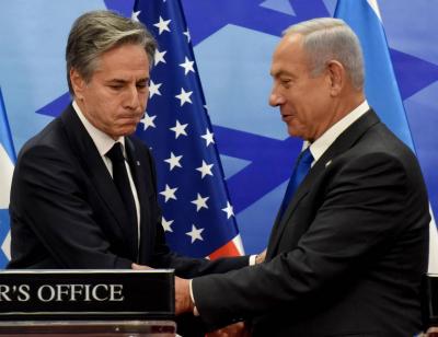 Blinken After Meeting Netanyahu in Tel Aviv: We Are Working with Regional Countries to Prevent the Escalation