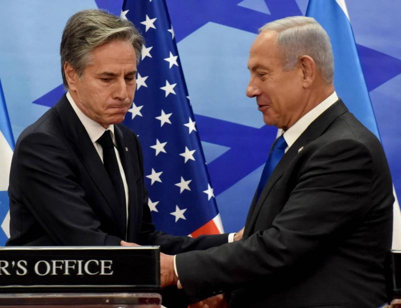 Blinken After Meeting Netanyahu in Tel Aviv: We Are Working with Regional Countries to Prevent the Escalation