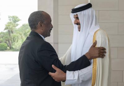 In Third Foreign Trip, Burhan Arrives in Doha (Video)