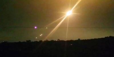 Title: Shells and Illuminating Bombs... The Night Scene in the South