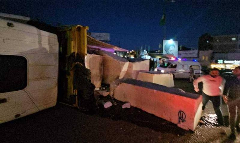 Truck Accident at Kfar Ruman Roundabout - Nabatieh