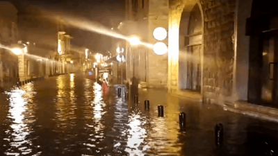 Flooding in Jounieh Market Amid Ongoing Storm
