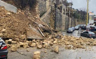 Video - Wall Collapse in Beiteddine Square Due to Rain