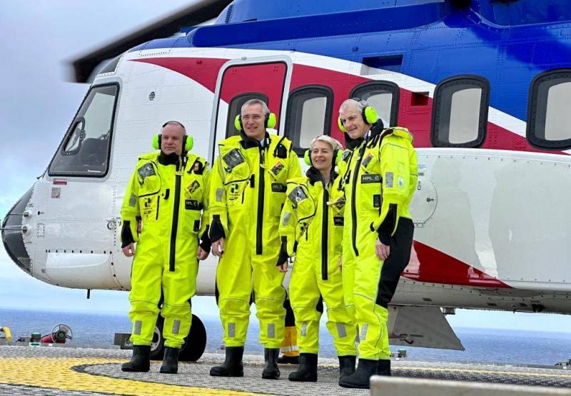 Stoltenberg and European Commission President Visit Gas Platform in the North Sea