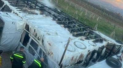 Fire consumes a camp for Syrian refugees in Baalbek