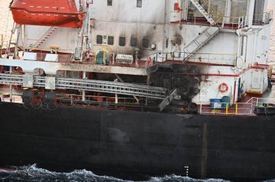 Images Show Damage to American Ship Targeted by Houthi Drone