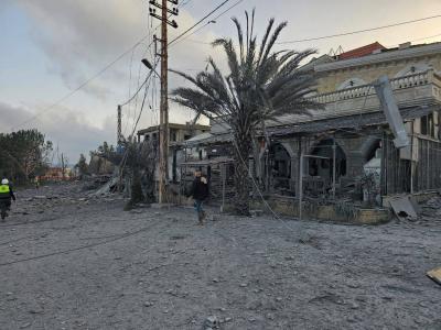 Title: First Images of the Airstrike on Beit Yahoun in Southern Lebanon