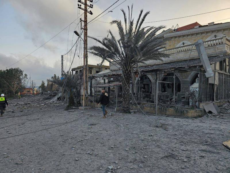 Title: First Images of the Airstrike on Beit Yahoun in Southern Lebanon