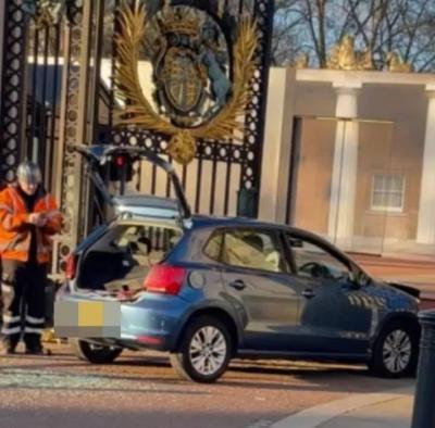 Title: Driver Arrested After Crashing Into Buckingham Palace Gates