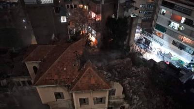 Collapse of Part of an Abandoned Palace Belonging to a Former Lebanese Prime Minister