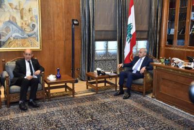 Title: Once Again, Le Drian Meets Berri and Begins His Meetings in Haret Hreik