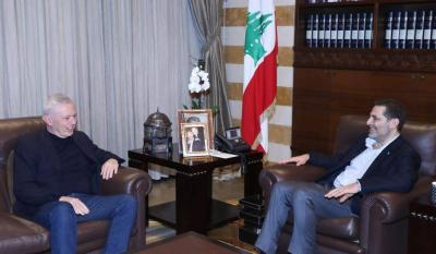 Title: Suleiman Franjieh and His Son at Beit al-Wasat (Photos)