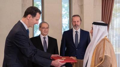 The Lion Accepts the Credentials of the UAE Ambassador to Syria