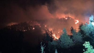 Civil Defense Teams Control Fire in Btrmaz