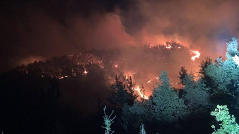 Civil Defense Teams Control Fire in Btrmaz