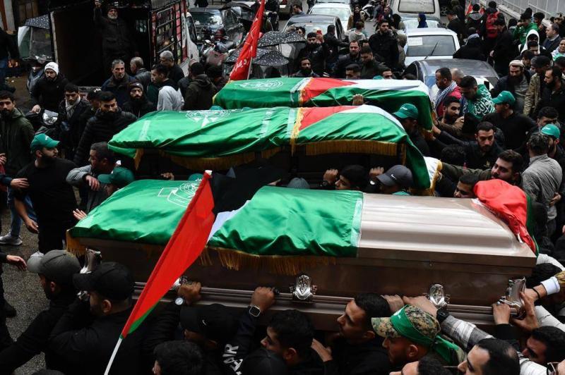 Funeral of Al-A’arouri and His Companions in Tariq al-Jadida