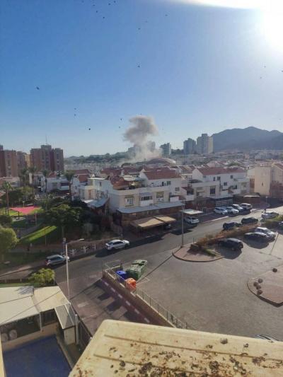 Drone Strikes Building in Eilat, Southern Israel (Video)