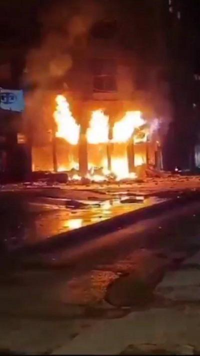 Explosion Sounds in the Industrial City in the Doura Area; Commercial Store Ignites (Video)
