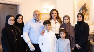 Queen Rania Meets Wael Al-Dahdouh and His Family