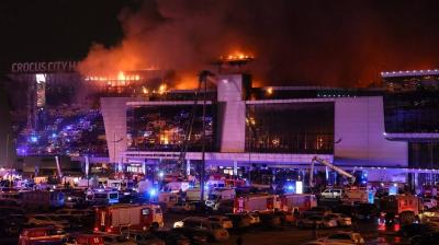 Title: Suspects in Attack on Russian Concert Hall Brought for Investigation