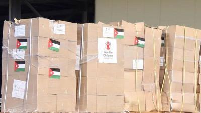 First Aid Convoy Transferred from Jordan to Gaza