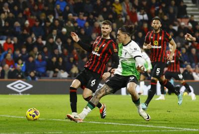 Liverpool Wins Against Bournemouth and Extends Lead to Five Points at the Top