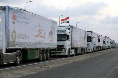 Aid Directed to Israeli Hostages and Palestinian Civilians Arrives at Gaza Border