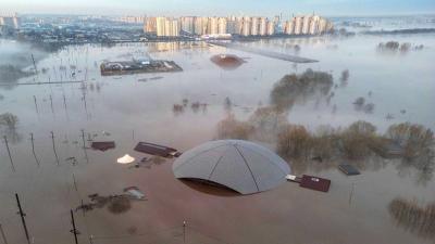 Rising Water Levels of the Ural River in Orenburg Reach Approximately 12 Meters