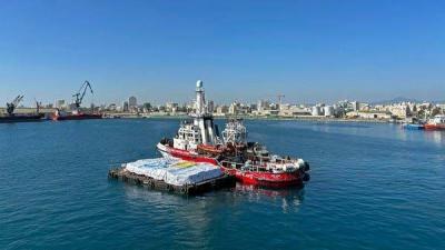 First Aid Ship's Cargo Fully Unloaded in Gaza