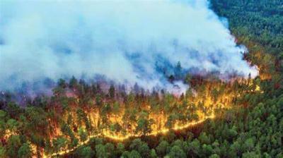 Smoke from Forest Fires Sweeps Through a City in Eastern Russia