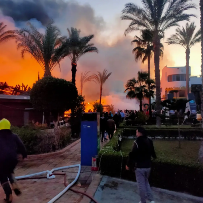 Massive Fire Engulfs Shops in a Tourist Resort in Egypt