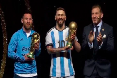 Messi, Maradona, and Pelé "Neighbors" at the CONMEBOL Museum