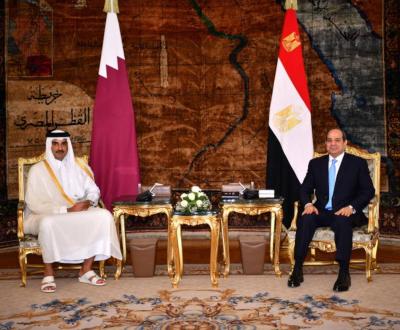 Title: Qatari Amir Discusses Ceasefire in Gaza with Egyptian President