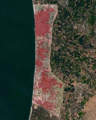 Satellite Images Show Destruction of 30% of Gaza Strip