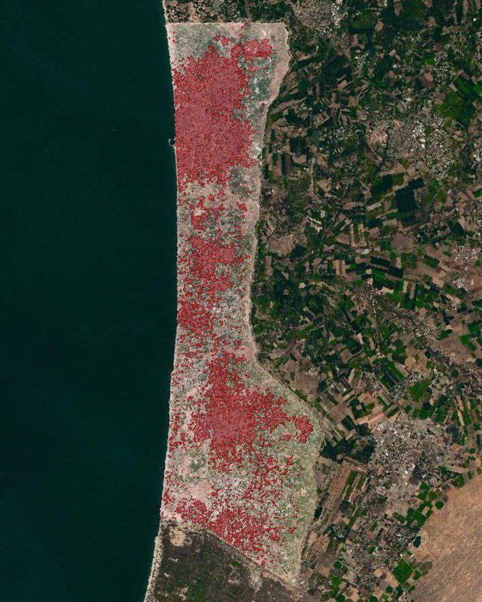 Satellite Images Show Destruction of 30% of Gaza Strip