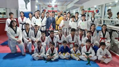 Dr. Habib Zarif Visits the "Taekwon Sports Club" and Awards Certificates to Coaches and Champions
