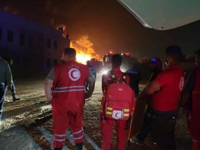 # Huge Fire Gets Out of Control in Libya, Approaching Gas Lines