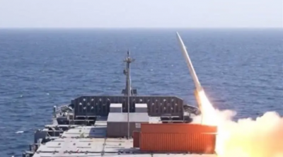 Iran Launches Long-Range Missiles from Ship in Oman Gulf