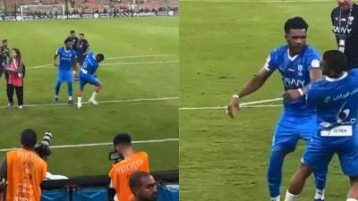 "Player Slaps Teammate": Shocking Scene in Saudi Stadiums