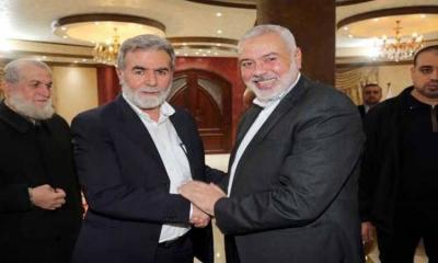 Haniyeh and Al-Nakhalah Discuss New Proposal for Ceasefire in Gaza